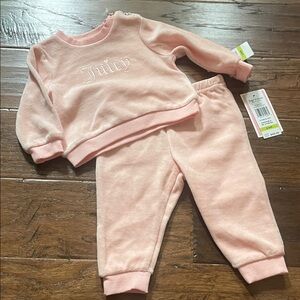 Juicy Couture Light Pink Velour Two-Piece Set